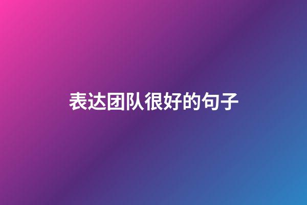 表达团队很好的句子