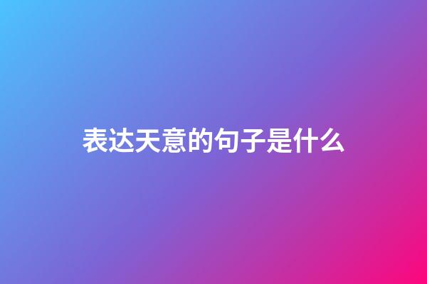 表达天意的句子是什么