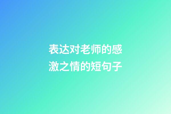 表达对老师的感激之情的短句子