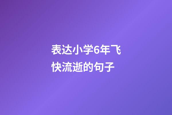 表达小学6年飞快流逝的句子