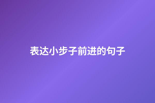 表达小步子前进的句子