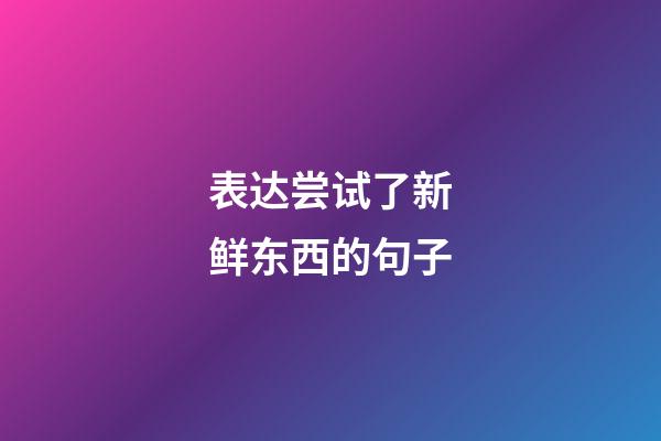 表达尝试了新鲜东西的句子