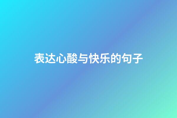 表达心酸与快乐的句子