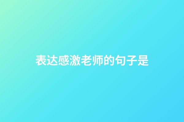 表达感激老师的句子是