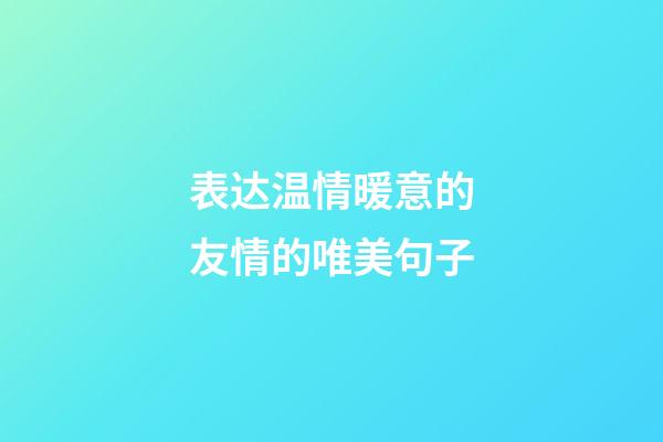 表达温情暖意的友情的唯美句子