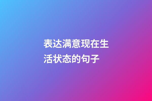 表达满意现在生活状态的句子