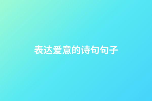表达爱意的诗句句子