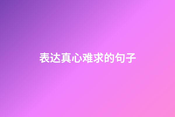 表达真心难求的句子