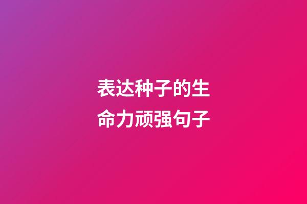 表达种子的生命力顽强句子
