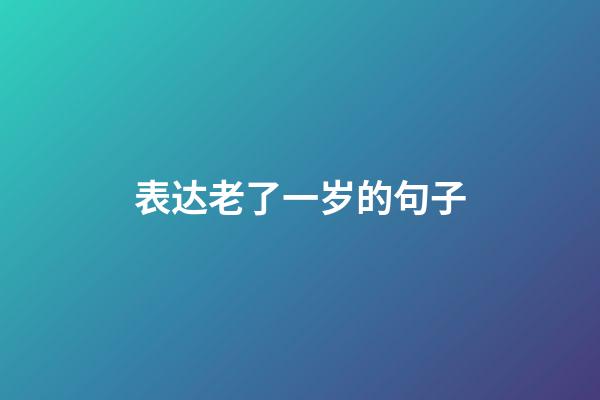 表达老了一岁的句子