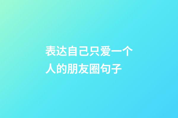表达自己只爱一个人的朋友圈句子