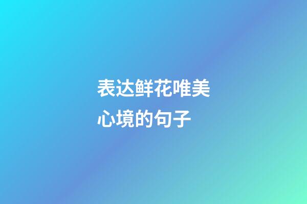 表达鲜花唯美心境的句子