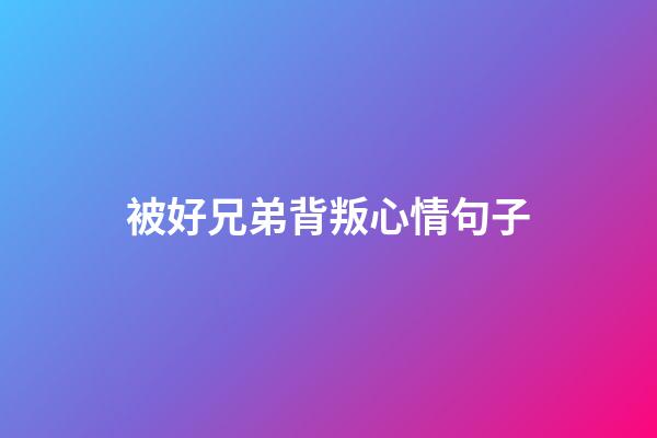 被好兄弟背叛心情句子