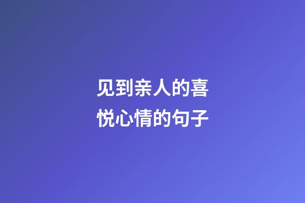 见到亲人的喜悦心情的句子