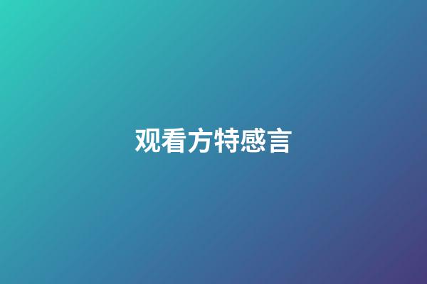 观看方特感言