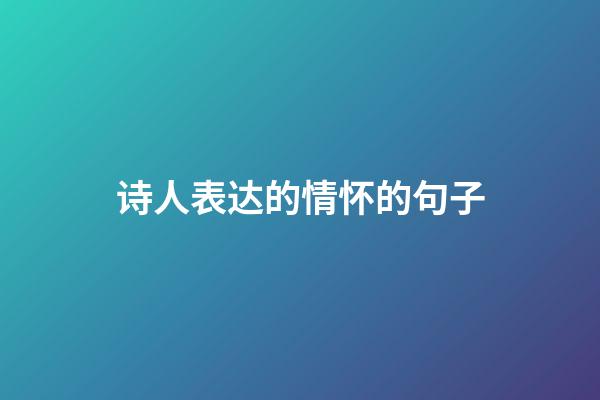 诗人表达的情怀的句子