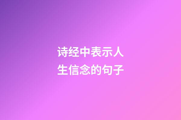 诗经中表示人生信念的句子