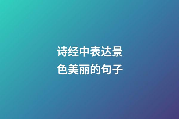 诗经中表达景色美丽的句子