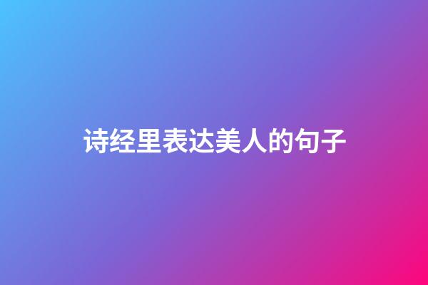诗经里表达美人的句子