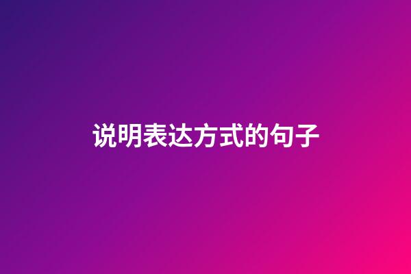 说明表达方式的句子