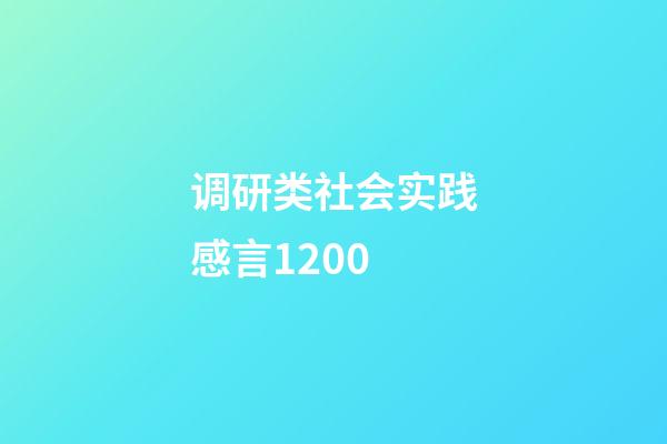 调研类社会实践感言1200