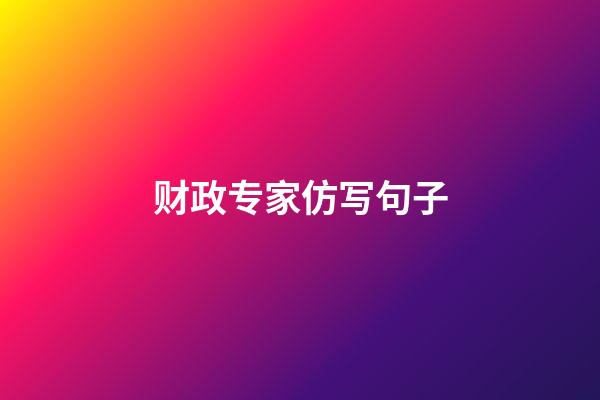 财政专家仿写句子