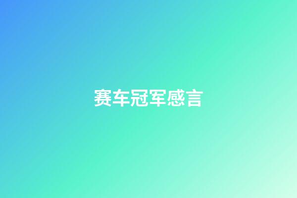 赛车冠军感言
