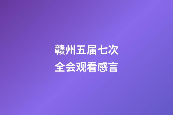 赣州五届七次全会观看感言