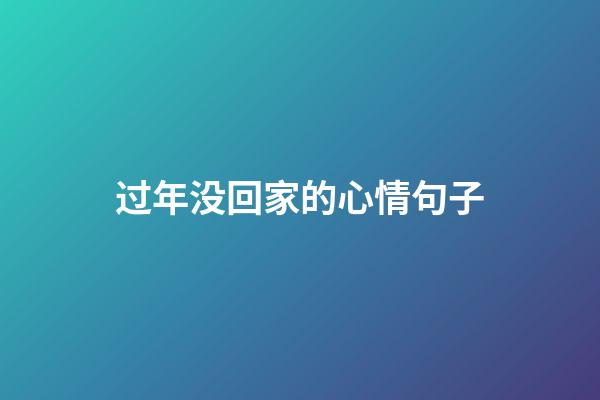 过年没回家的心情句子