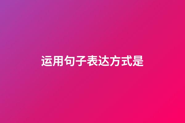 运用句子表达方式是
