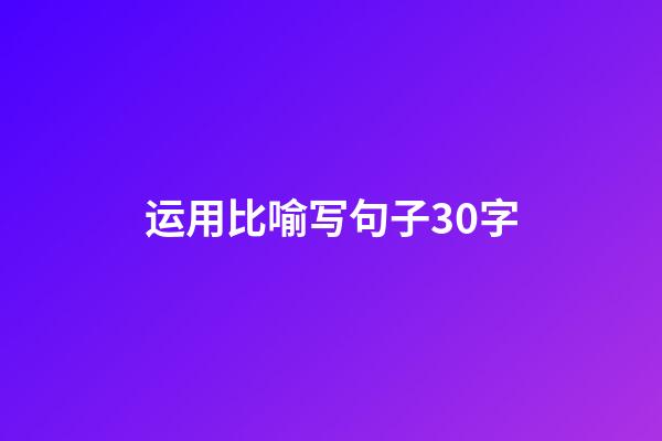 运用比喻写句子30字