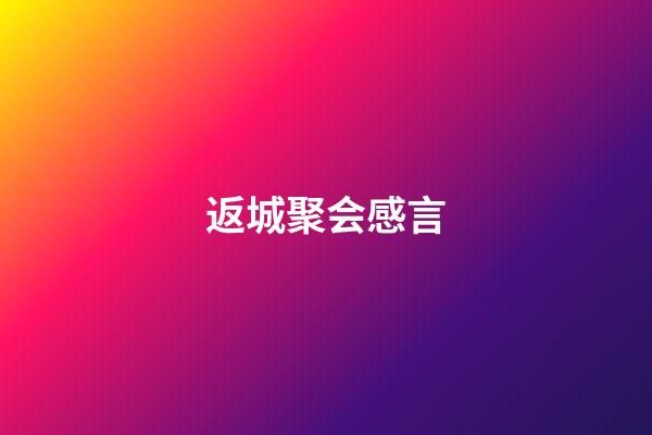 返城聚会感言