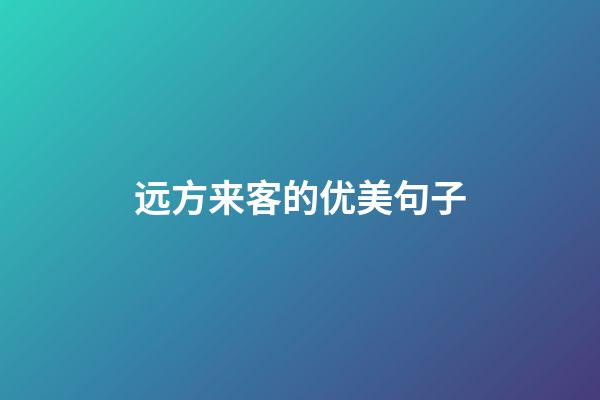 远方来客的优美句子