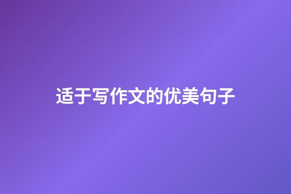 适于写作文的优美句子
