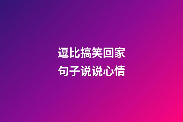 逗比搞笑回家句子说说心情