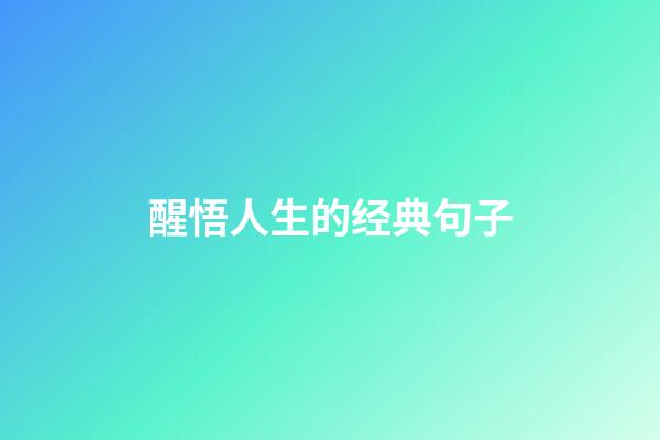 醒悟人生的经典句子