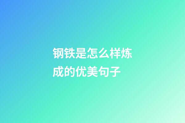 钢铁是怎么样炼成的优美句子