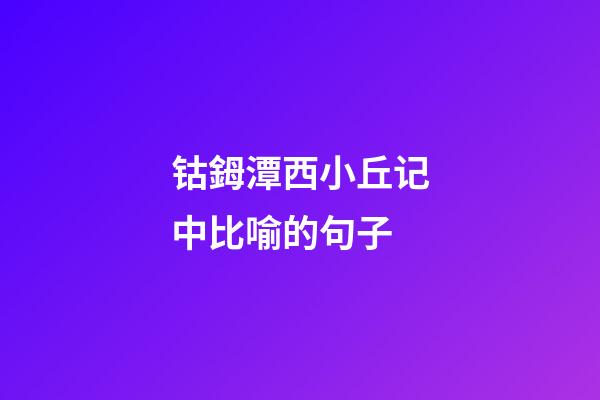 钴鉧潭西小丘记中比喻的句子