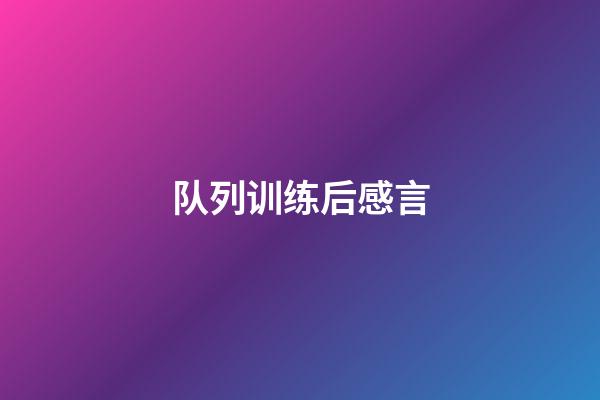 队列训练后感言