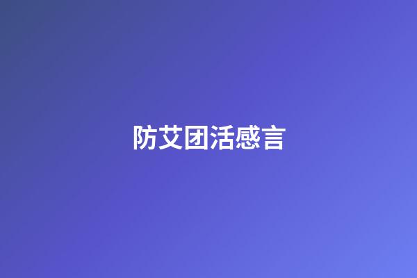 防艾团活感言