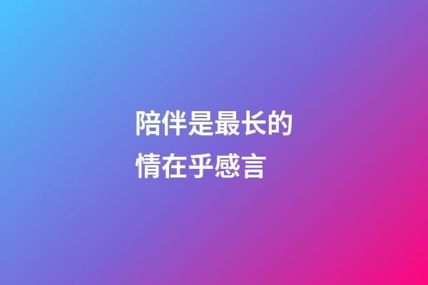 陪伴是最长的情在乎感言