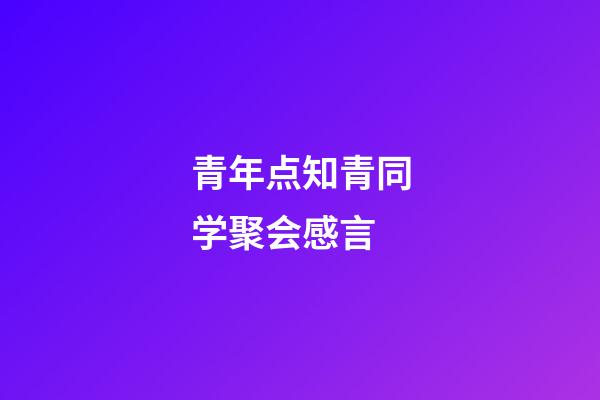 青年点知青同学聚会感言