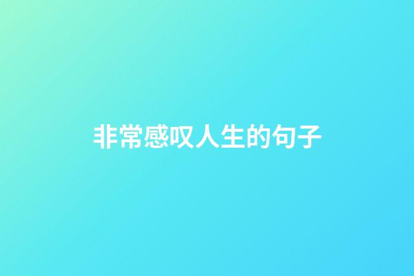 非常感叹人生的句子