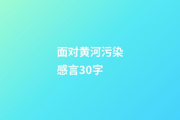 面对黄河污染感言30字