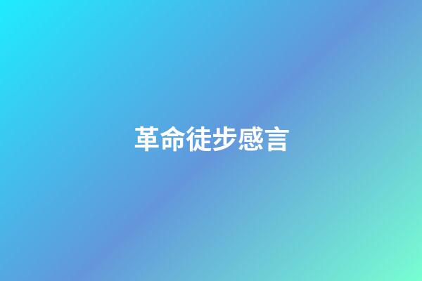 革命徒步感言