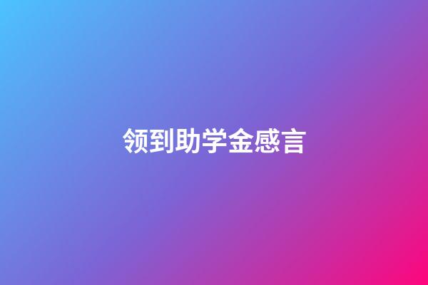 领到助学金感言