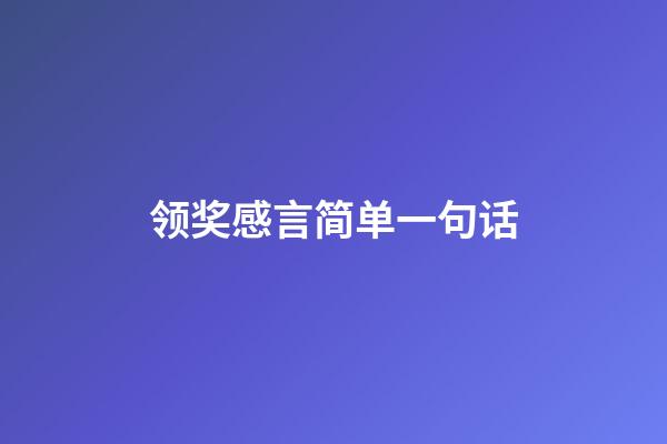 领奖感言简单一句话
