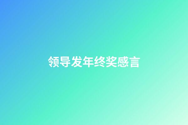 领导发年终奖感言