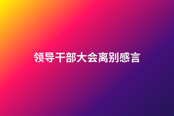 领导干部大会离别感言