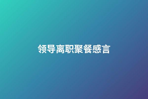 领导离职聚餐感言